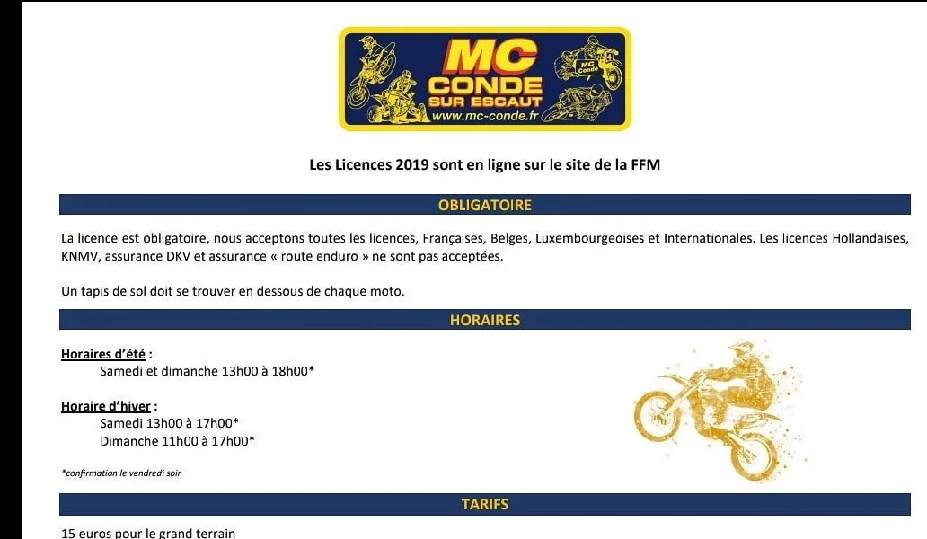 Circuit Moto Cross de Conde Sur Escaut